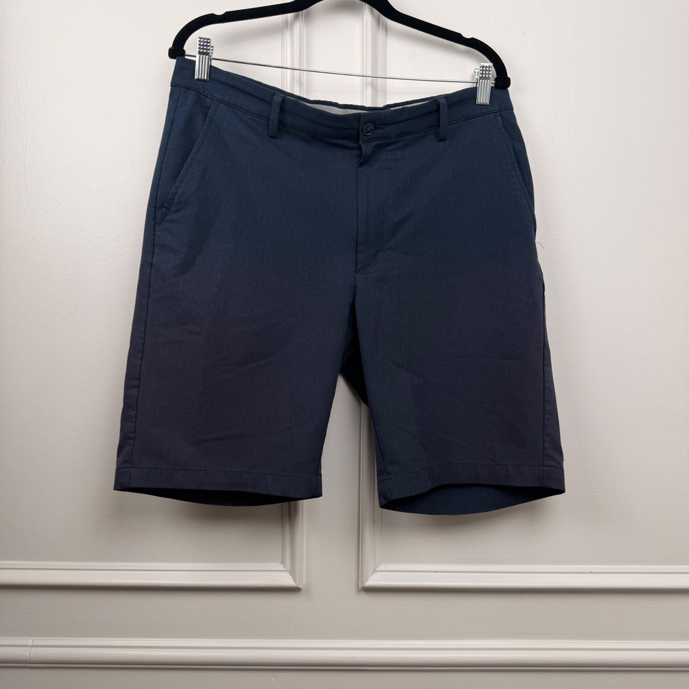 Greg Norman Shorts Mens 34 Navy Blue Chino Style Golf‎ Shorts 10 Inseam